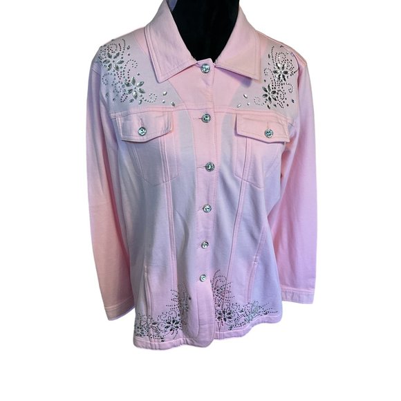Quacker factory, Jeanne Jacket bubblegum pink jacket, shirt, size medium‎ - Picture 1 of 6